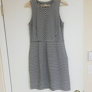 Black and white striped dress